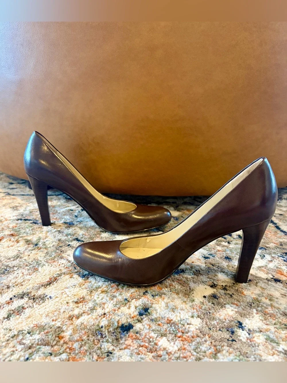 Ralph Lauren Dark Brown Leather Pumps Size 6